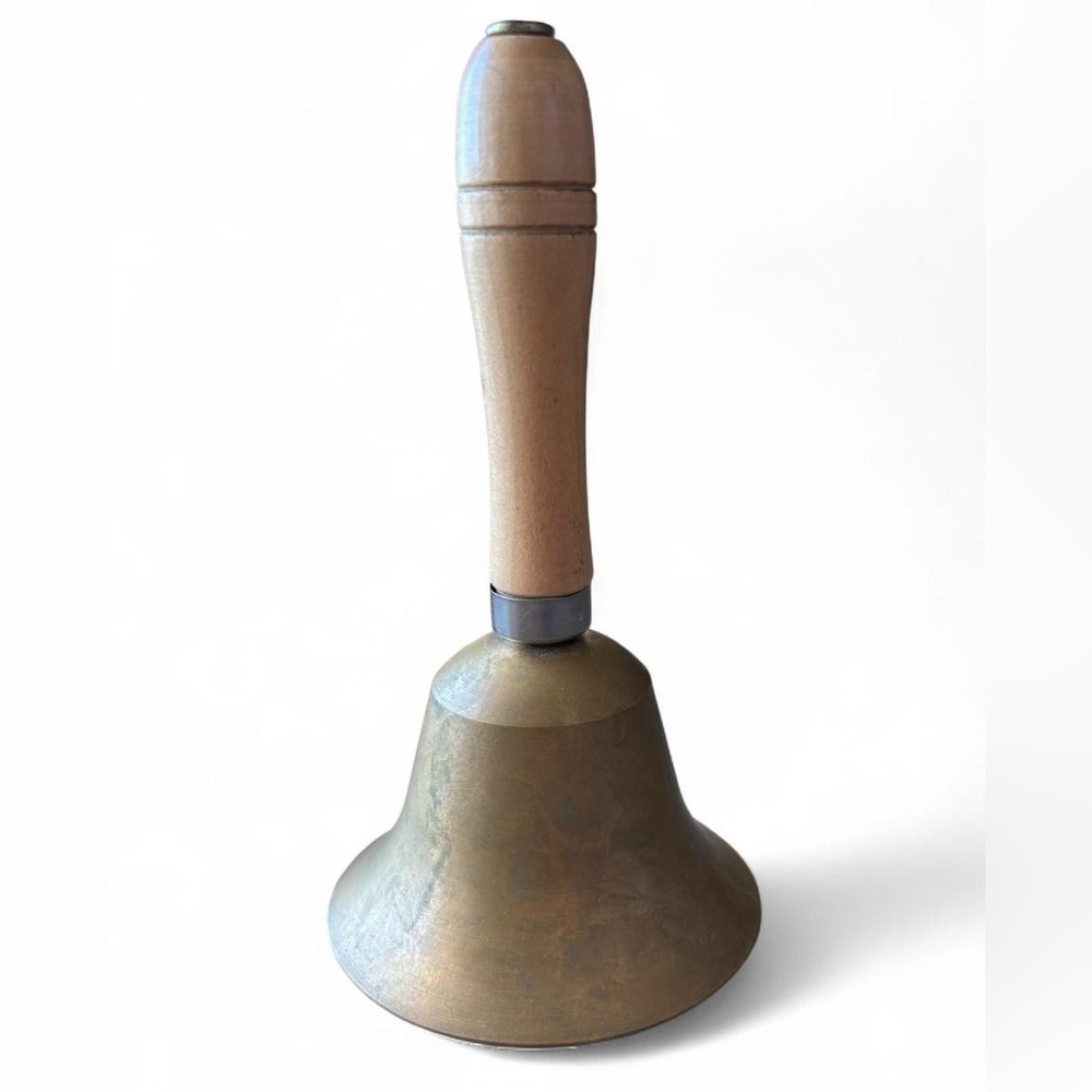 Vintage Brass and Wood Hand Bell